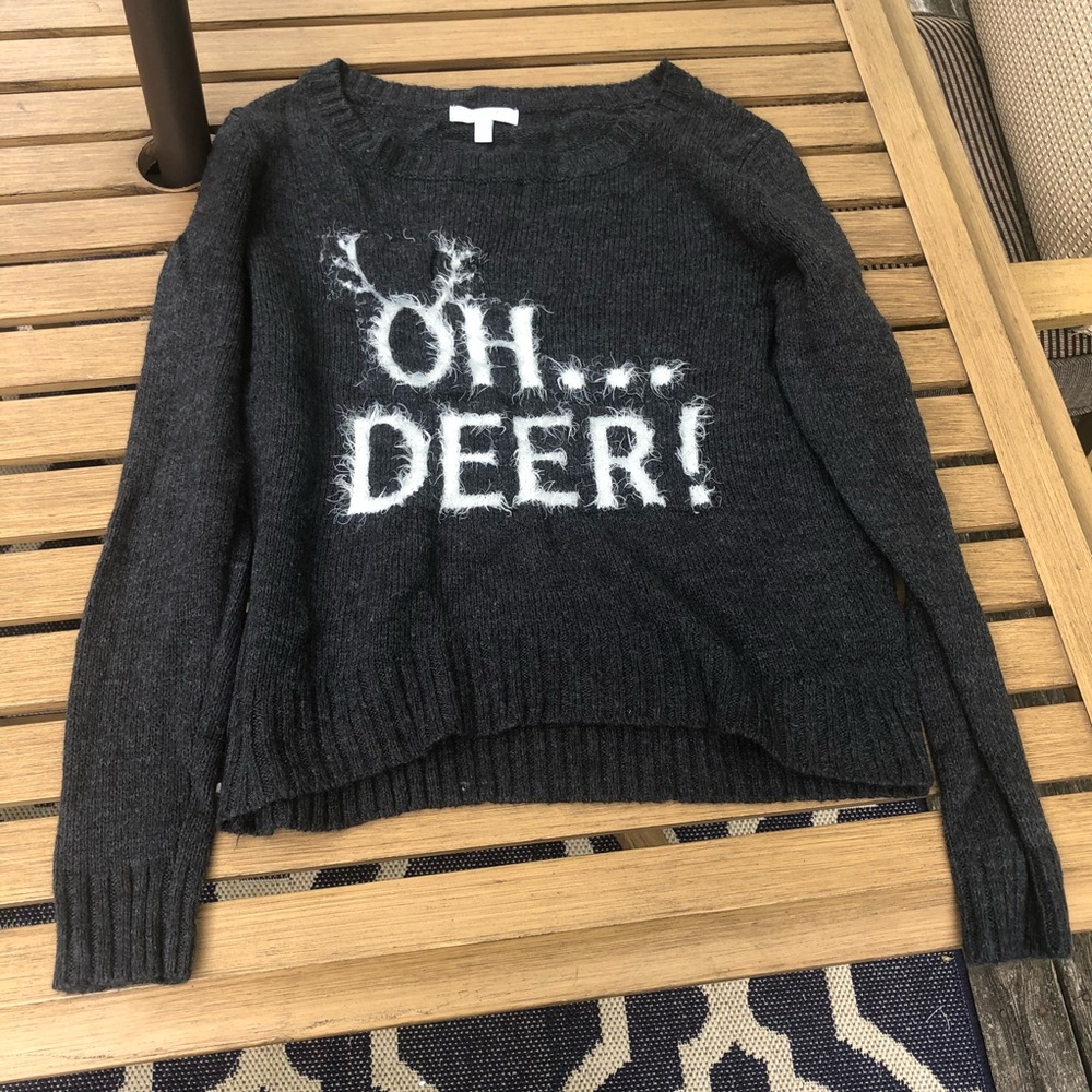 Oh Deer Dark Grey Sweater